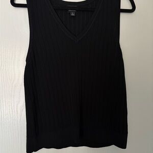 INC International Concepts Black V-Neck Tank Top